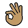 Ok Hand: Medium Skin Tone Emoji 👌🏽 image - OpenMoji style