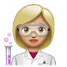 Woman Scientist: Medium-Light Skin Tone Emoji 👩🏼‍🔬 image - WhatsApp style
