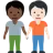 People Holding Hands: Dark Skin Tone, Light Skin Tone