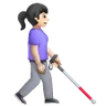 Woman With White Cane Facing Right: Light Skin Tone Emoji 👩🏻‍🦯‍➡️ image - Samsung style