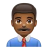 Man Office Worker: Medium-Dark Skin Tone Emoji 👨🏾‍💼 image - WhatsApp style