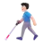 Man With White Cane: Light Skin Tone