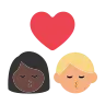Kiss: Woman, Man, Dark Skin Tone, Medium-Light Skin Tone Emoji 👩🏿‍❤️‍💋‍👨🏼 image - Tossface style