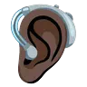 Ear With Hearing Aid: Dark Skin Tone Emoji 🦻🏿 image - Google Noto Color Animated style