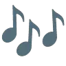 Emoji Più note musicali 🎶 image - Google Noto Color Animated style