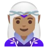 Woman Elf: Medium Skin Tone Emoji 🧝🏽‍♀️ image - Google Noto Color style