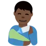 Man Feeding Baby: Dark Skin Tone Emoji 👨🏿‍🍼 image - Twitter / X (Twemoji) style