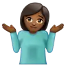 Person Shrugging: Medium-Dark Skin Tone Emoji 🤷🏾 image - WhatsApp style