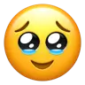 Twarz Powstrzymująca Łzy Emoji 🥹 image - Apple style