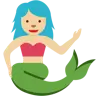 Mermaid: Medium-Light Skin Tone Emoji 🧜🏼‍♀️ image - Twitter / X (Twemoji) style