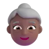 Old Woman: Medium-Dark Skin Tone Emoji 👵🏾 image - Microsoft 3D Fluent style