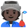 Factory Worker: Dark Skin Tone Emoji 🧑🏿‍🏭 image - Google Noto Color style