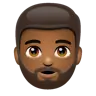 Person: Medium-Dark Skin Tone, Beard Emoji 🧔🏾 image - WhatsApp style