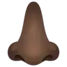 Nose: Dark Skin Tone Emoji 👃🏿 image - WhatsApp style
