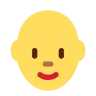 Woman: Bald Emoji 👩‍🦲 image - Twitter / X (Twemoji) style