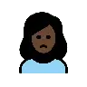 Woman Frowning: Dark Skin Tone Emoji 🙍🏿‍♀️ image - OpenMoji style