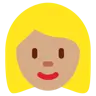 Woman: Medium Skin Tone, Blond Hair Emoji 👱🏽‍♀️ image - Twitter / X (Twemoji) style