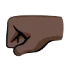 Left-Facing Fist: Dark Skin Tone Emoji 🤛🏿 image - Google Noto Color Animated style