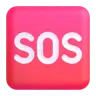 Sos cuadrado Emoji 🆘 image - Microsoft 3D Fluent style