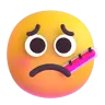 Face With Thermometer Emoji 🤒 image - Microsoft 3D Fluent style