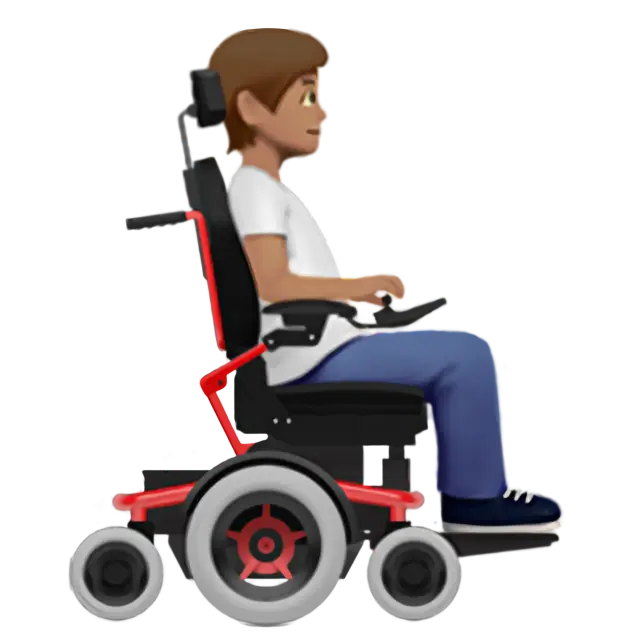 Person In Motorized Wheelchair Facing Right: Medium Skin Tone