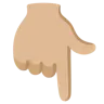 Backhand Index Pointing Down: Medium-Light Skin Tone Emoji 👇🏼 image - Google Noto Color style
