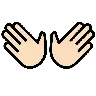 Open Hands: Light Skin Tone Emoji 👐🏻 image - OpenMoji style