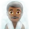 Man In Steamy Room: Medium-Dark Skin Tone Emoji 🧖🏾‍♂️ image - Apple style