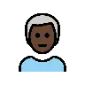 Man: Dark Skin Tone, White Hair Emoji 👨🏿‍🦳 image - OpenMoji style