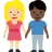 Woman And Man Holding Hands: Medium-Light Skin Tone, Dark Skin Tone