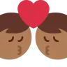 Kiss: Man, Man, Medium-Dark Skin Tone Emoji 👨🏾‍❤️‍💋‍👨🏾 image - Twitter / X (Twemoji) style