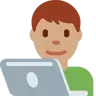 Man Technologist: Medium Skin Tone Emoji 👨🏽‍💻 image - Twitter / X (Twemoji) style