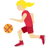 Woman Bouncing Ball: Medium-Light Skin Tone Emoji ⛹🏼‍♀️ image - Twitter / X (Twemoji) style