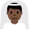 Man With Veil: Dark Skin Tone Emoji 👰🏿‍♂️ image - Twitter / X (Twemoji) style