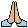 Folded Hands: Medium-Light Skin Tone Emoji 🙏🏼 image - OpenMoji style