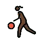 Woman Bouncing Ball: Dark Skin Tone Emoji ⛹🏿‍♀️ image - OpenMoji style