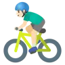 Man Biking: Light Skin Tone Emoji 🚴🏻‍♂️ image - Google Noto Color style