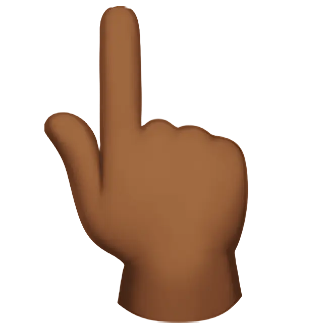 Backhand Index Pointing Up: Medium-Dark Skin Tone