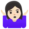 Woman Shrugging: Light Skin Tone Emoji 🤷🏻‍♀️ image - Google Noto Color style
