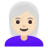 Woman: Light Skin Tone, White Hair Emoji 👩🏻‍🦳 image - Google Noto Color style