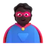 Superhero: Dark Skin Tone Emoji 🦸🏿 image - Microsoft 3D Fluent style