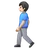 Man Walking: Light Skin Tone