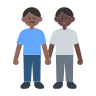 Men Holding Hands: Medium-Dark Skin Tone, Dark Skin Tone Emoji 👨🏾‍🤝‍👨🏿 image - Tossface style