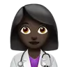 Woman Health Worker: Dark Skin Tone Emoji 👩🏿‍⚕️ image - Apple style