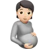 Pregnant Person: Light Skin Tone Emoji 🫄🏻 image - Apple style