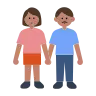 Woman And Man Holding Hands: Medium Skin Tone, Medium-Dark Skin Tone Emoji 👩🏽‍🤝‍👨🏾 image - Tossface style