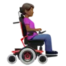 Woman In Motorized Wheelchair Facing Right: Medium-Dark Skin Tone Emoji 👩🏾‍🦼‍➡️ image - Apple style