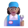 Woman Mechanic: Medium Skin Tone Emoji 👩🏽‍🔧 image - Microsoft 3D Fluent style