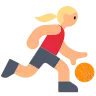 Woman Bouncing Ball: Medium-Light Skin Tone Emoji ⛹🏼‍♀️ image - Tossface style