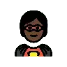 Superhero: Dark Skin Tone Emoji 🦸🏿 image - OpenMoji style